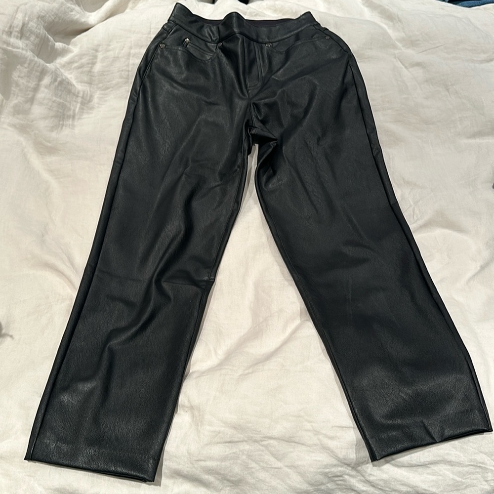 Spanx Leather Like Straight Leg Pant, XS